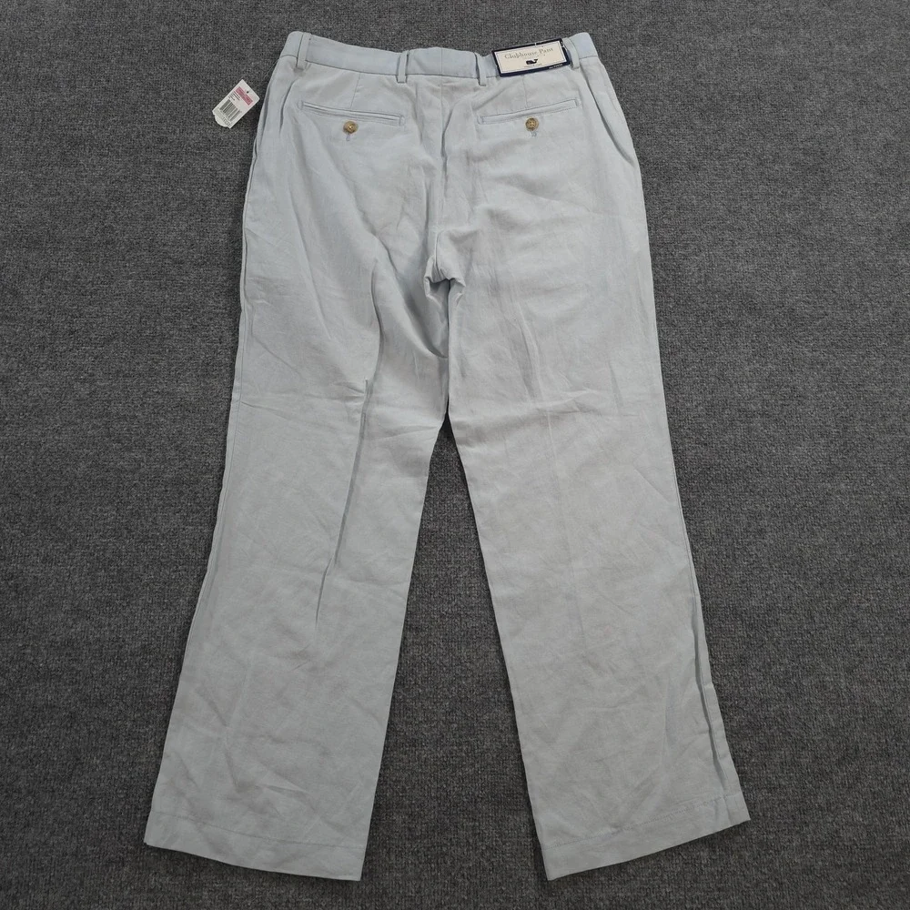 Vineyard Vines Pants Mens 34x30 Blue Clubhouse Linen Silk Dress Pants NEW Summer